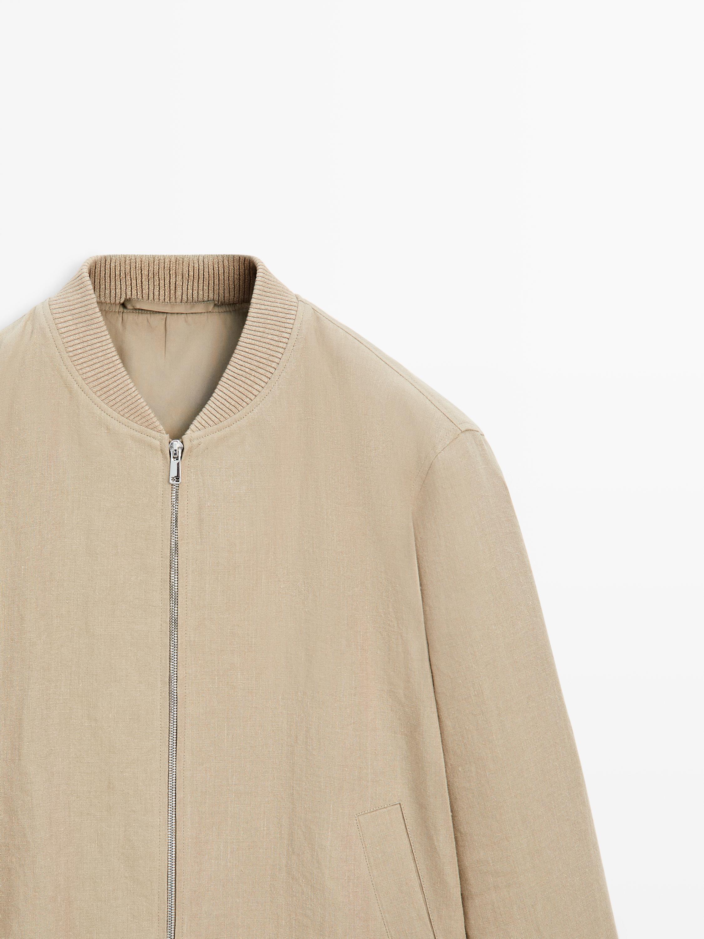 Veste bomber en lin